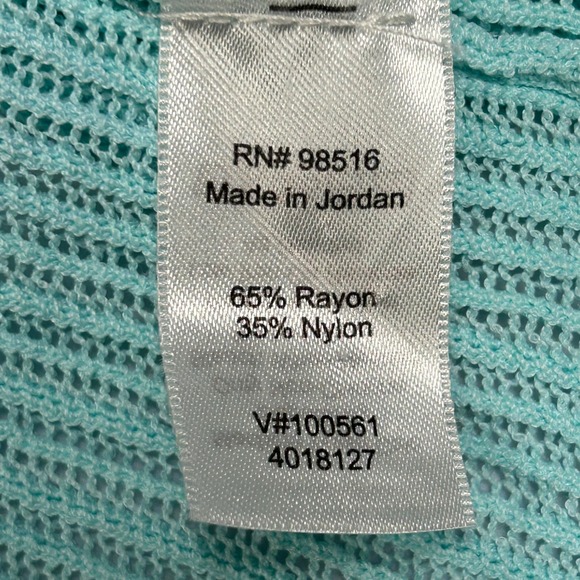 Coldwater Creek Women Open Front Knit Cardigan Sweater Size M Pastel Green Beach - Picture 4 of 8